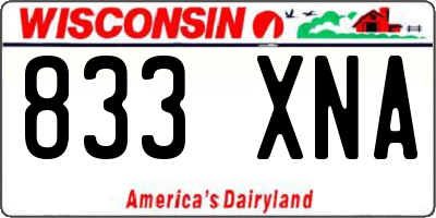 WI license plate 833XNA