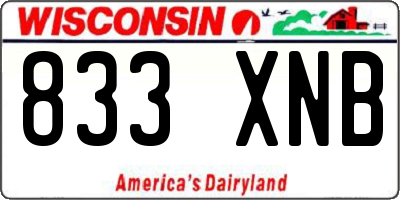 WI license plate 833XNB