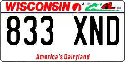 WI license plate 833XND