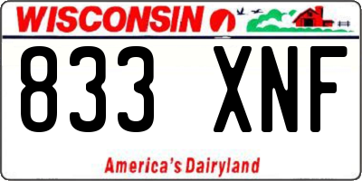 WI license plate 833XNF