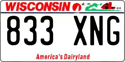 WI license plate 833XNG