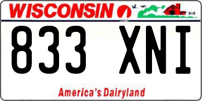 WI license plate 833XNI