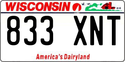 WI license plate 833XNT