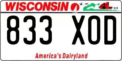 WI license plate 833XOD
