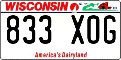 WI license plate 833XOG