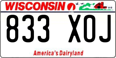 WI license plate 833XOJ