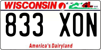 WI license plate 833XON