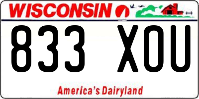 WI license plate 833XOU