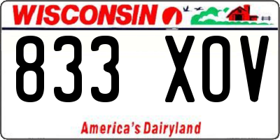 WI license plate 833XOV