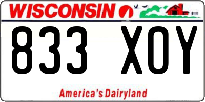 WI license plate 833XOY