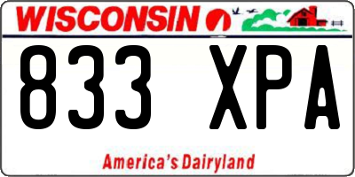 WI license plate 833XPA