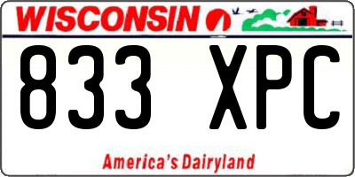 WI license plate 833XPC