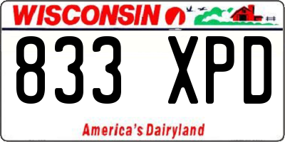 WI license plate 833XPD