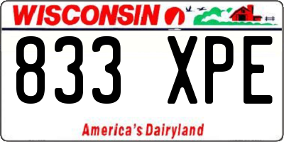 WI license plate 833XPE