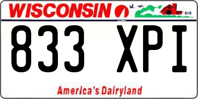 WI license plate 833XPI