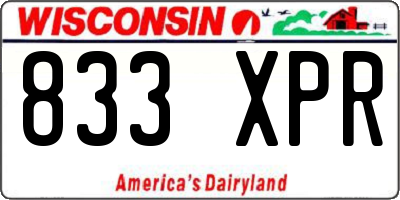 WI license plate 833XPR