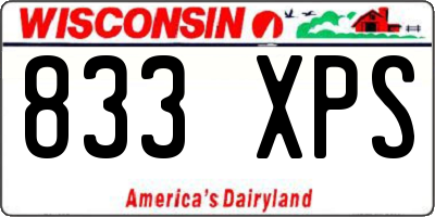 WI license plate 833XPS