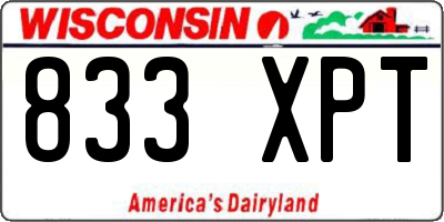 WI license plate 833XPT