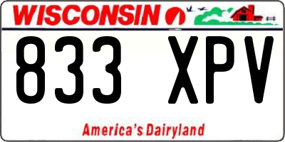 WI license plate 833XPV