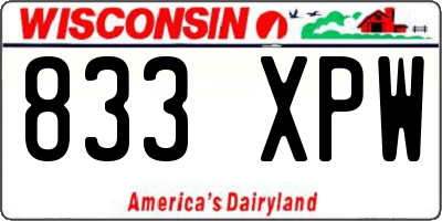 WI license plate 833XPW