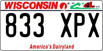 WI license plate 833XPX