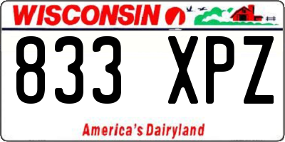 WI license plate 833XPZ