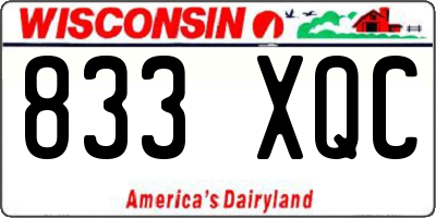 WI license plate 833XQC