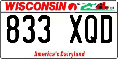 WI license plate 833XQD