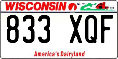 WI license plate 833XQF