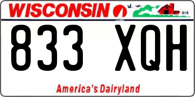 WI license plate 833XQH