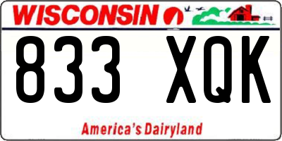 WI license plate 833XQK