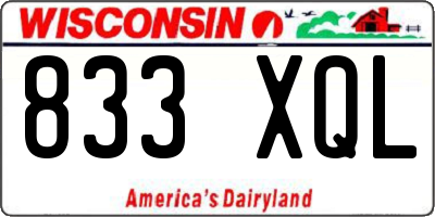 WI license plate 833XQL