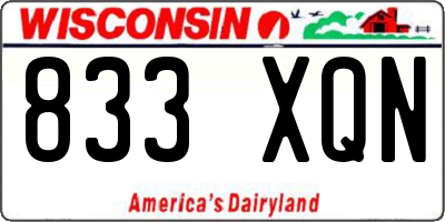 WI license plate 833XQN
