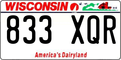 WI license plate 833XQR