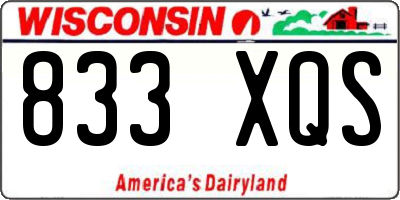 WI license plate 833XQS