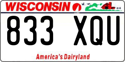 WI license plate 833XQU