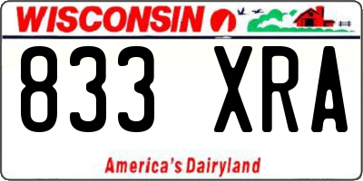 WI license plate 833XRA