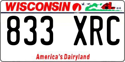 WI license plate 833XRC