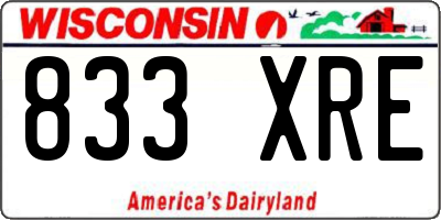 WI license plate 833XRE