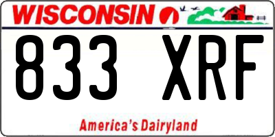 WI license plate 833XRF