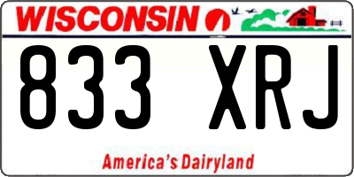 WI license plate 833XRJ
