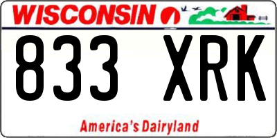 WI license plate 833XRK