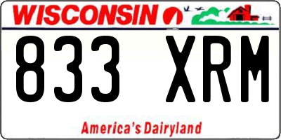 WI license plate 833XRM