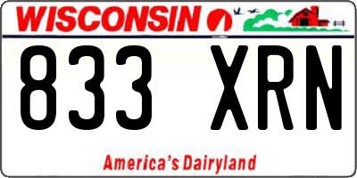 WI license plate 833XRN