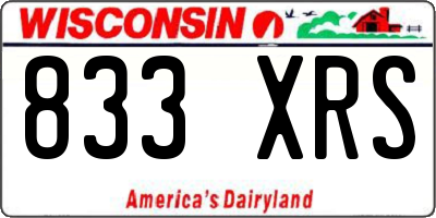 WI license plate 833XRS
