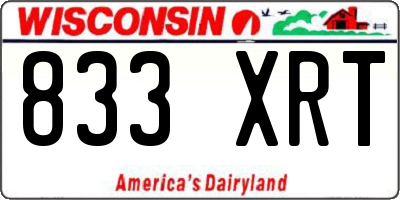 WI license plate 833XRT