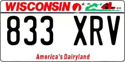 WI license plate 833XRV