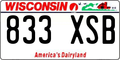 WI license plate 833XSB