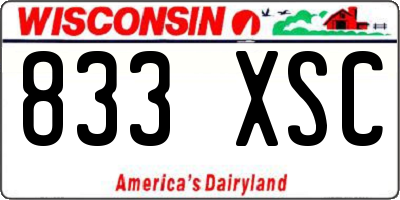 WI license plate 833XSC