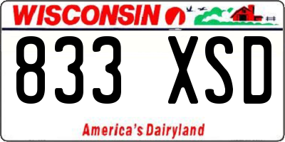 WI license plate 833XSD
